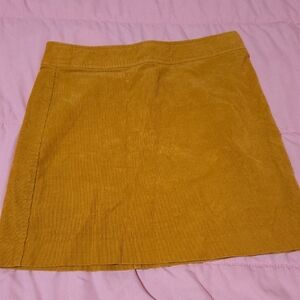 J. Crew Factory Mustard Corduroy A -line Skirt Size 4